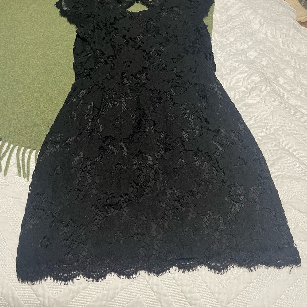 Impressions Black Lace Mini Dress